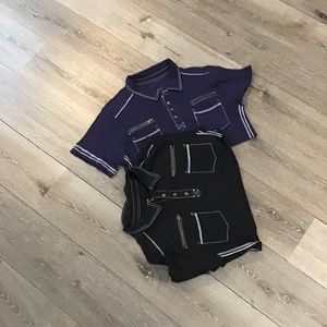 Stylus collared short sleeve